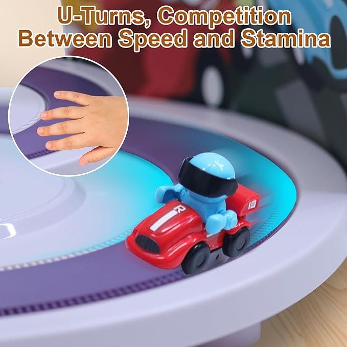3T6B Dual-Person Motion-Sensing Racing Toy, Wireless Remote-Controlled Sports Track Set, Motion-Sensing Wristband, U-Shaped Electric Track, Gift for Children