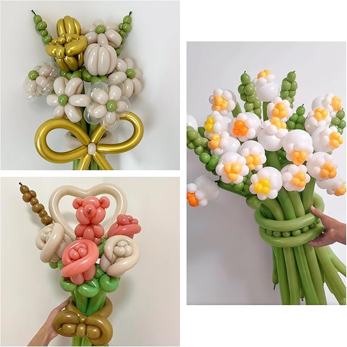 100Pcs 260 Balloons Long Balloons for Balloon Garland Thickening Latex Twisting Balloon, Brown long balloons for tying Animals Modeling Halloween Christmas Party Decorations. (Card base color)