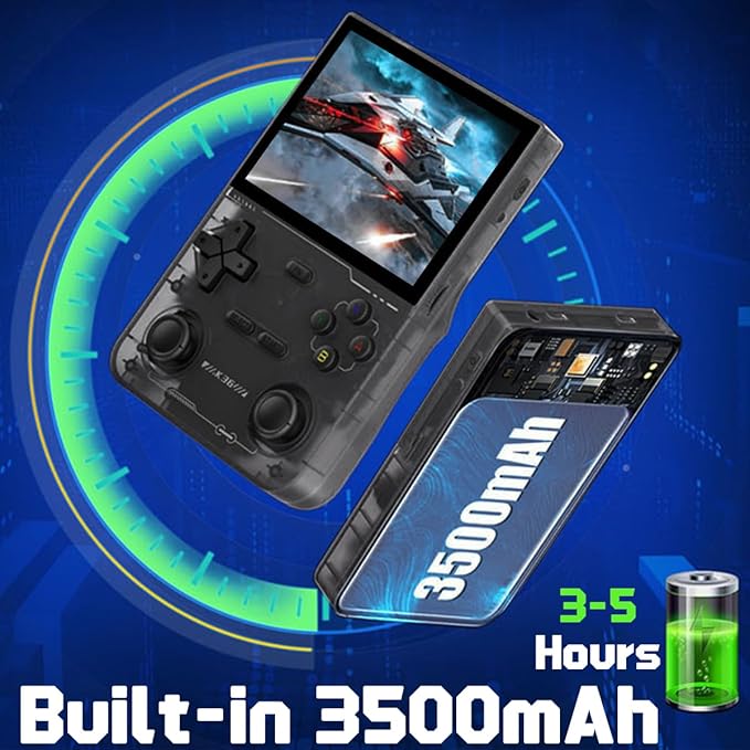 K36 3.5-in Handheld Game Console 640*480 IPS Screen 3500mAh Linux-opensource System with Portable Case Black Transparent