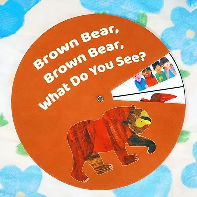Brown Bear Felt Story Wheel Toy – Montessori Preschool Learning Board for Kids, Interactive Storytelling & Animal Recognition Toy for Early Education, Parent-Child Activities & Classroom Circle Time