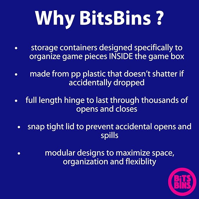 BitsBins Organizer for Quacks of Quedliburg, Fits in Game Box, Board Game Accessories