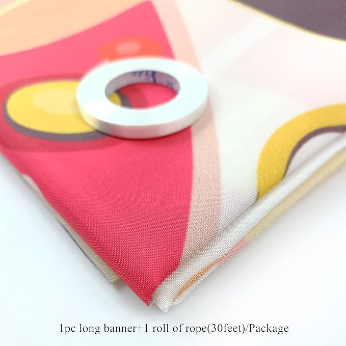 Groovy Happy Birthday Long Banner with 118X19.7 inch,Retro Hippie Boho Girl Birthday Party Decorations,Daisy Flower Photography Backdrop Groovy Party Supplies for Happy Birthday Baby Shower