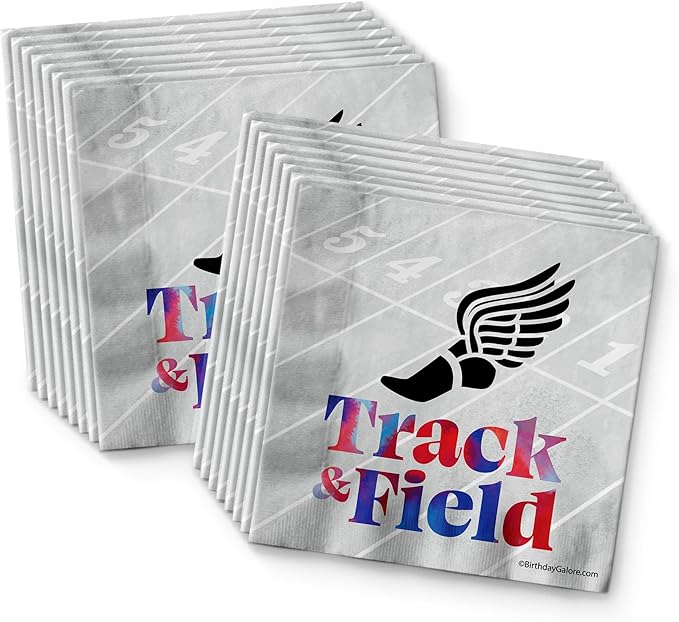 Track and Field Birthday Party Supplies Set Plates Napkins Cups Tableware Kit for 16