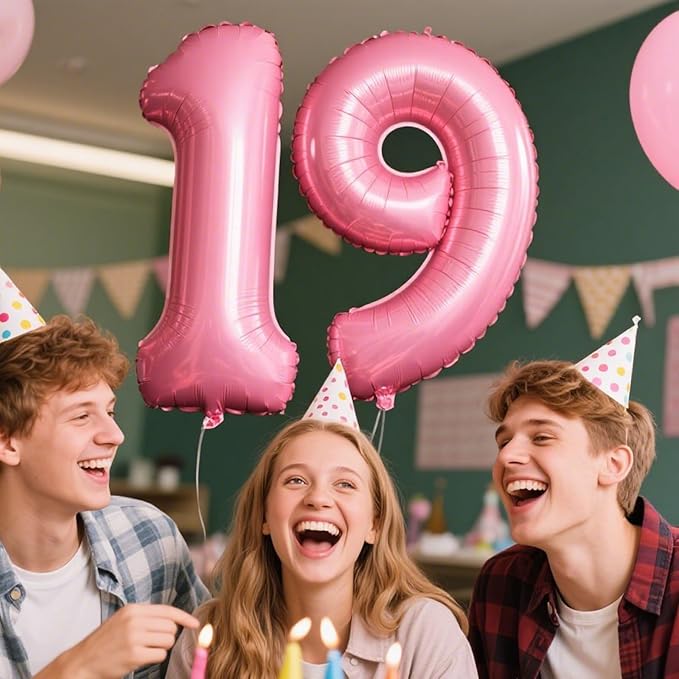 Pink Number 9 Balloon 40 Inch,Jumbo Giant Mylar Pink Number 9,Big Large Foil Helium Number Balloons, Digital 9 Helium Balloons for Girls 19 29 Birthday Graduation Princess Party Decorationsn
