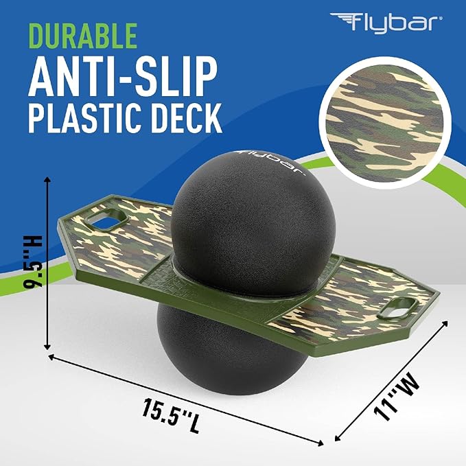 Flybar Pogo Trick Ball for Kids – Balance Bounce Board with Anti-Slip Deck – Pump Included - Indoor & Outdoor Toys for Boys and Girls Fun Way to Reduce Screen Time Supports up to 160 lbs – Ages 6+