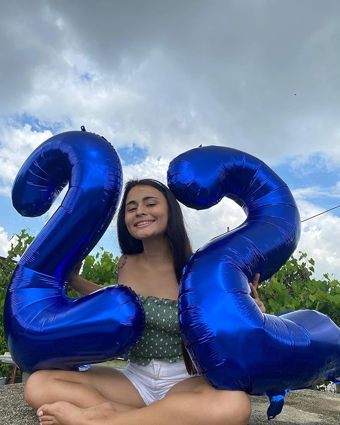 40 Inch Night Blue Number 5 Balloon, Giant 5 Number Balloons for 5th Birthday Decorations, Party Supplies for Baby Boy Girl, Night Blue Party Decor