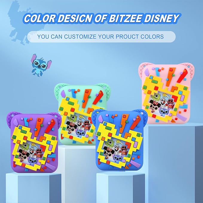 Silicone Cover Case for Bitzee Disney Interactive Toy, Soft Silicone Protective Bag, Protective Skin Sleeve for Bitzee Virtual Electronic Pets Accessories, Blue