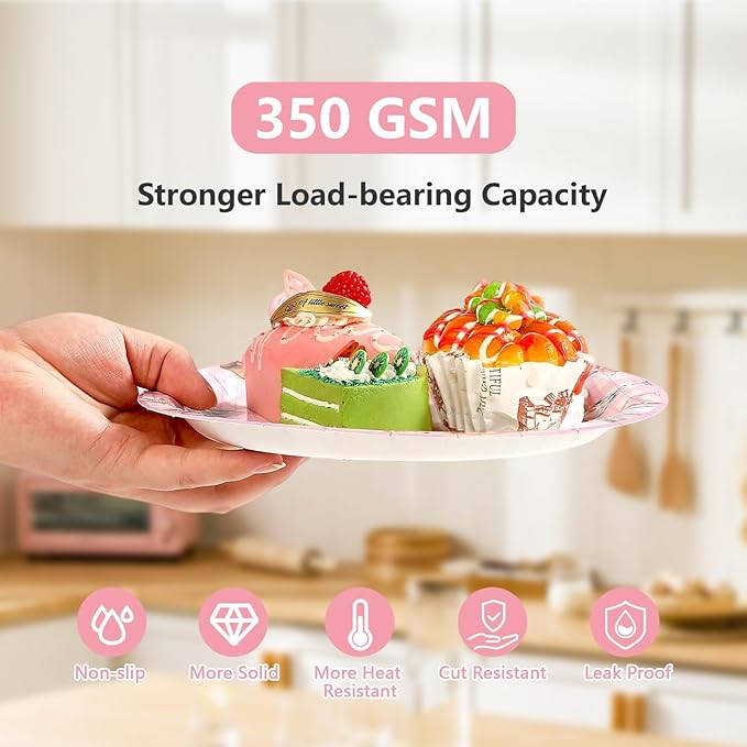Grencian 96Pcs Western Cowgirl Birthday Party Decorations Coquette Bow Cowgirls Plates and Napkins Pink Cowgirls Tableware for Girls Western Birthday Baby Shower Party, Serves 24