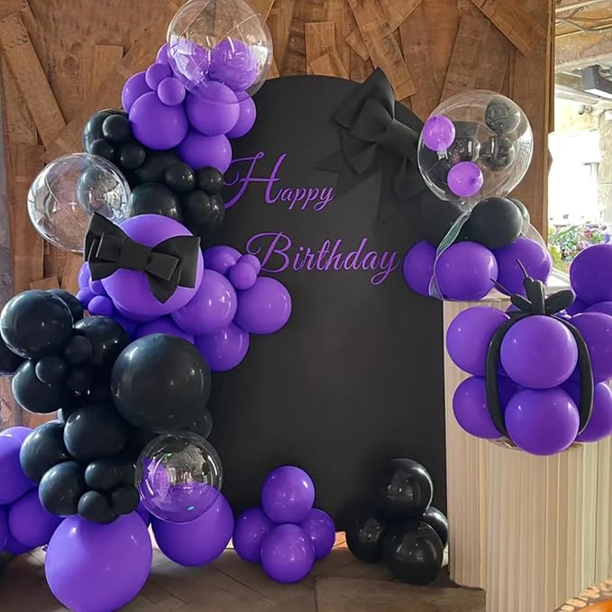 134Pcs Purple Balloons Different Sizes 5 10 12 18 Inch Purple Balloon Garland Arch Kit Latex Balloons for Birthday Wedding Baby Shower Party Decorations.