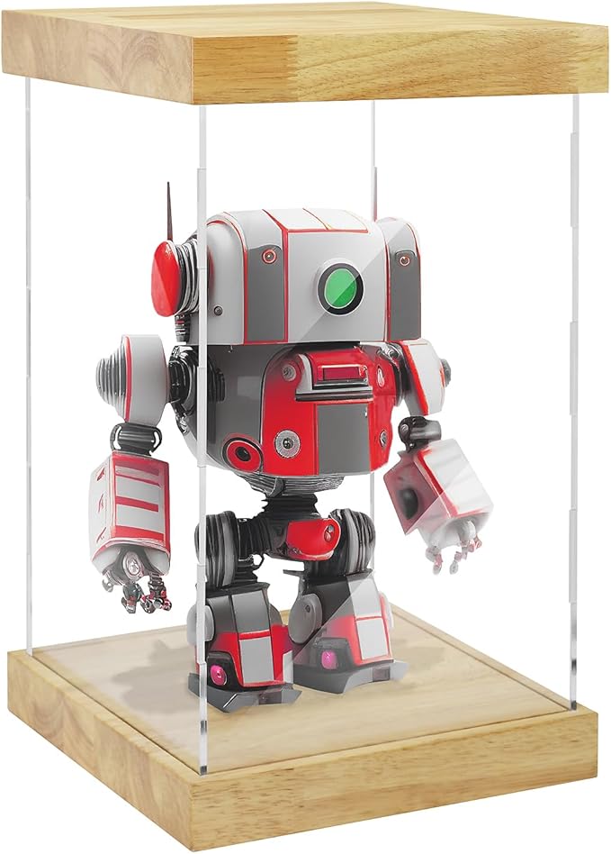 BenchPro Clear Acrylic Display Case for Trophy, Collectibles, Assemble Cube Display Box Stand Dust Proof Protection Showcase for Action Figures Toys. (1.75" Thick Wood, 20" H x 12" L x 12" D)