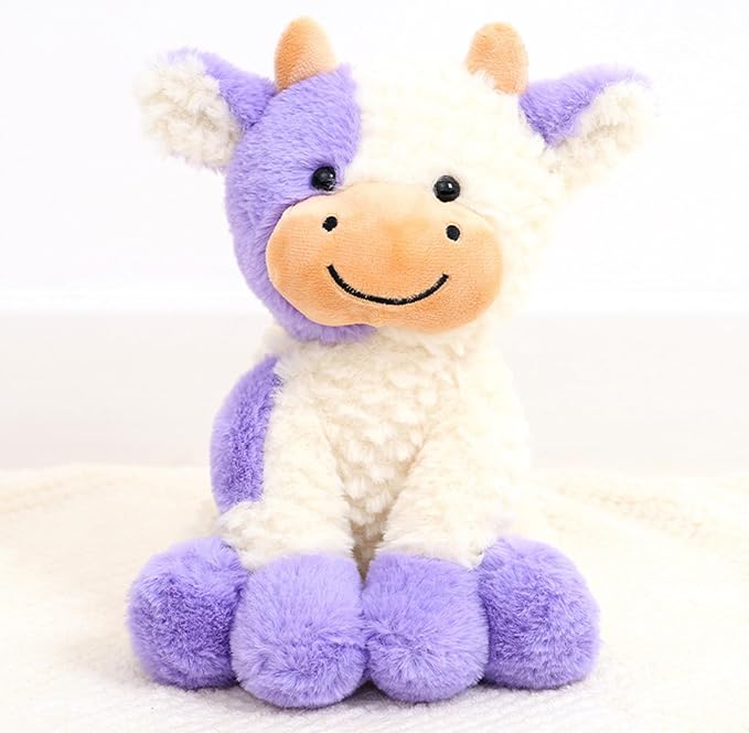 9" Cow Stuffed Animals Plush Doll Kids Boys Girls Animal (9” Purple Cow)