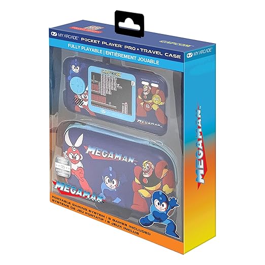 My Arcade Mega Man Pocket Player Bundle: Officially Licensed, Portable Gaming Console,Travel Case and Screen Protector Included