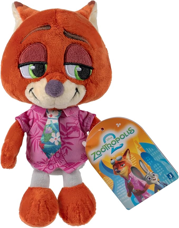 Disney’s Zootopia 2 8” Plush Nick Wilde - Stuffed Animal Movie Toys for Kids and Collectors - Suitable for Ages 3+