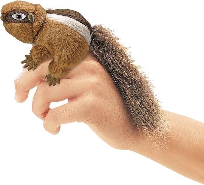 Folkmanis Mini Chipmunk Finger Puppet Tan, White, Brown, 1 EA
