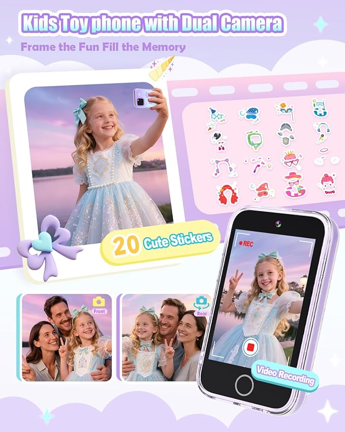 Kids Smart Phone for Girls,Toddler Christmas Birthday Gifts 3 4 5 6 7 8 Year Old Girl, 3.5 Inch Touchscreen Kids Phone Learning Toys for kid Ages 3-8,Dual Camera,Music Player,Puzzle Game,Habit Tracker