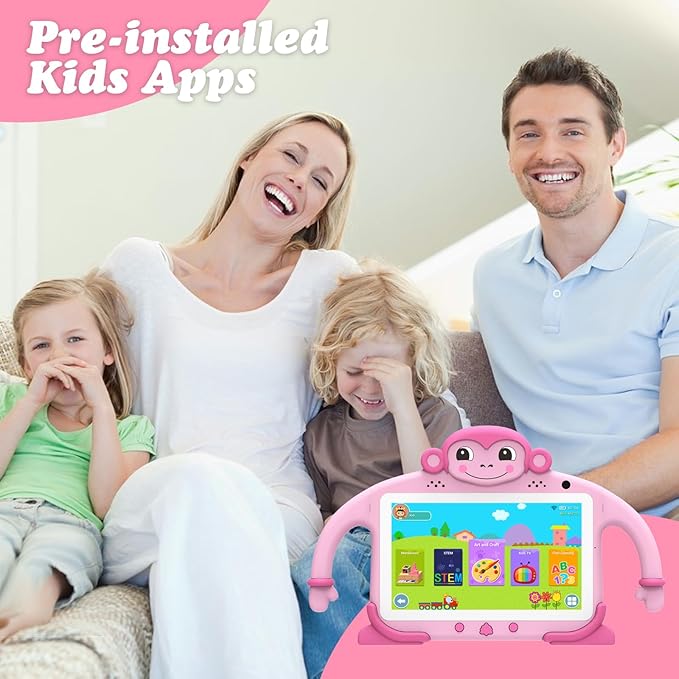 Kids Tablet 7" Tablet for Kids 32GB Toddler Tablet with Wi-Fi YouTube Case, Kids Android Learning Tablet for Toddlers Kids Software Installed Lots Educational Content for Boys Girls