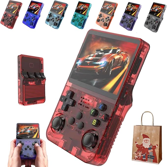 RETROBOY - Retro BOY Play Game Handheld Game Consoles, 3.5-in 4K HD Screen, 3500mAh Battery Long Battery Life, Open Source Games Player, Built-in 64G/128G (RED, 128, GB)