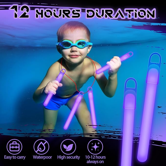 Lewtemi 100 Pack 4" or 6" Bright Glow Sticks Bulk, Glow in the Dark Party Supplies Birthday and Holidays (4 Inch,Purple)