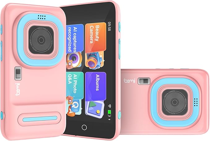 AI Digital Camera for Kids with WiFi for Christmas Birthday Gift for Girls Boys，Touch Screen HD Camera fortoddler Camera,Kids Toys for 4-12 Pink,Christmas Birthday Gift