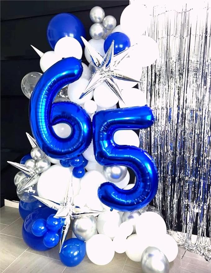 Big Mylar Navy Blue 5 Balloon 40 Inch, 5th Birthday Number Balloon Decorations, Men Boy 15 25 35 50 55 65 Birthday Numbers, Anniversary Party Supplies 2025 Foil Number Balloons