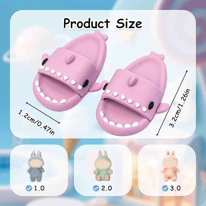 Clothing Shark Summer Sandals for Dolls - Open-Toe Slippers, Cute Accessories Easter Gifts for Photography, Display & Collectors Age Limit 15+ Easter Gifts(Purple)
