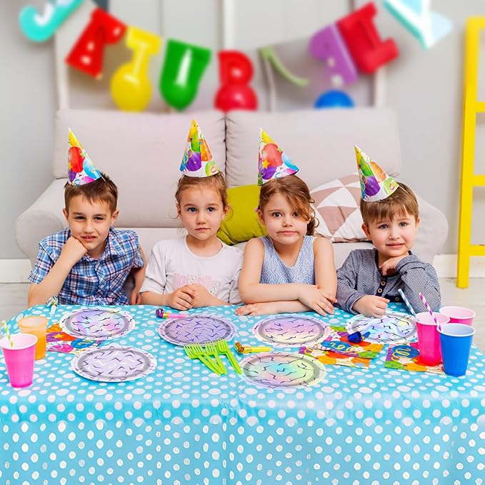 OU RUI 60 Pcs Purple Demon Party Plates Disposable Rainbow Gradient Design Paper Plates for Purple Demon Birthday Party Boys Girls Hunters Theme Supplies
