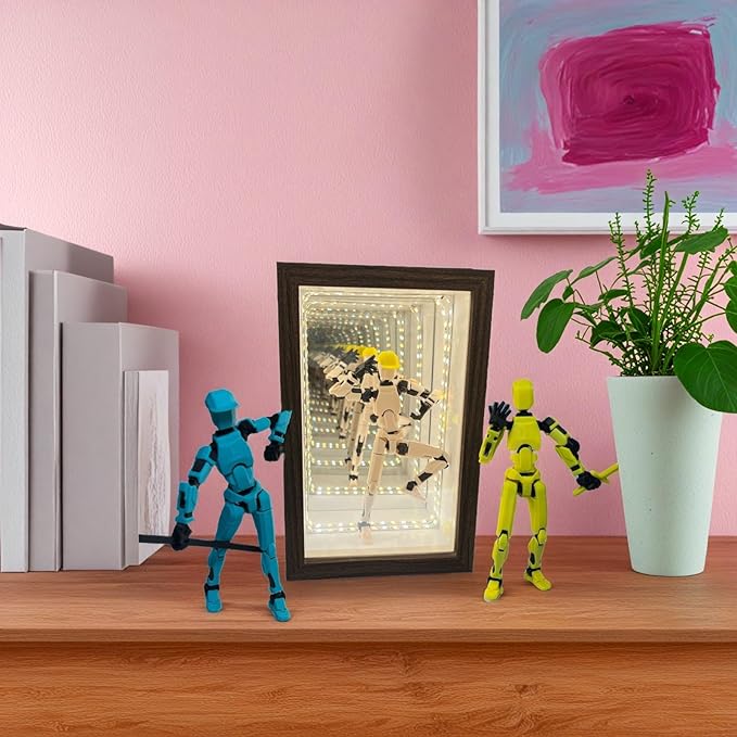 Acrylic Display Case for Collectibles – Lighted Infinity Mirror Mini & Action Figure Cabinet