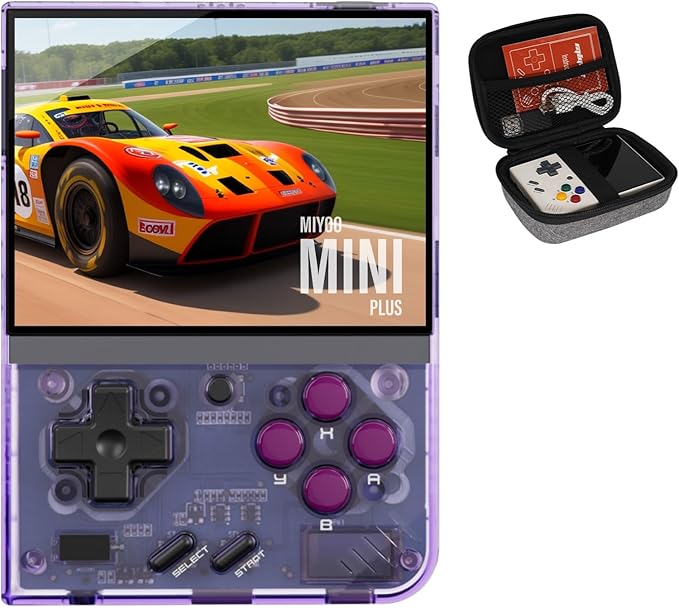 Miyoo Mini Plus 128G Retro Game Console, 3.5" HD Screen Portable Handheld Gaming System, Long Battery Life, Multi-Emulator Support for Classic Retro Games (Purple 128G)