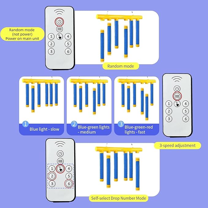 Remote Control Reflex Stick Game, Family Interactive Reaction Time Training - Falling Sticks Challenge for Hand Eye Coordination Training, Party Reflex Challenge Games & Adults/Kids (Yellow)