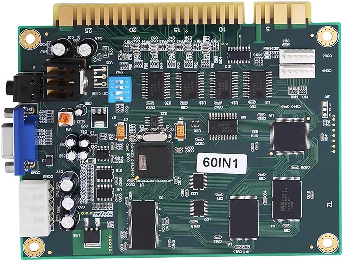 Jeanoko Jamma 60 In1 Multicade Board Cga Vga Output for Game Machine 19×18×2 Classical Video Game 60 in 1 Electronic