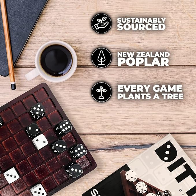Dittle™- Dice Battle | 2 Player Dice Games for Adults | Adult Board Games for 2 Players | Best Two Player Game for Adults | Two Person Wooden Coffee Table Fun | Bar Game for Adult Indoor Tabletop