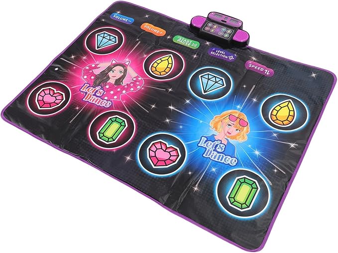 Dance Game Mat Kids Dance Pad Electronic Mat with Wireless 5 Game Modes & Dazzling Lights for Girls & Boys Ages 3-12 Years Old