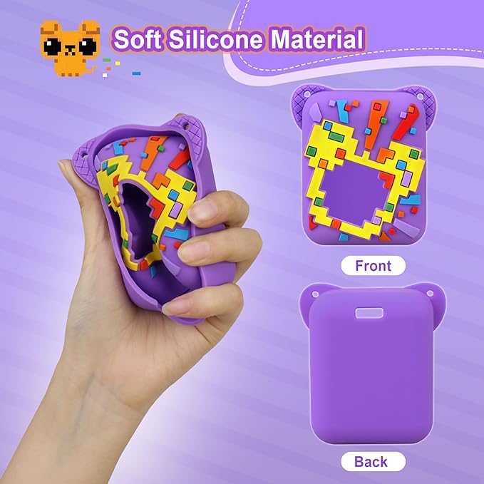 Canboc Silicone Case for Bitzee Disney Interactive Toy Digital Pet, Protective Skin Cover for Bitzee Virtual Electronic Digital Pet Kids Disney Toys, Purple (Case Only)