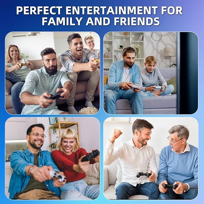 Wireless Retro Game Console Stick Built-in 20000+ Classic Games, 4K HDMI Output Nostalgia Plug & Play Retro Video Gaming Stick with Dual 2.4G Wireless Controller（64GB Black