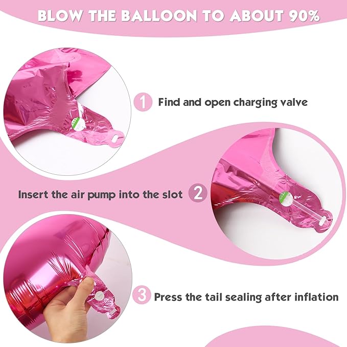 40 Inch Pink Number 4 Balloon, Giant 4 Number Balloons for 4th Birthday Decorations, Party Supplies for Baby Boy Girl, Pink Party Decor