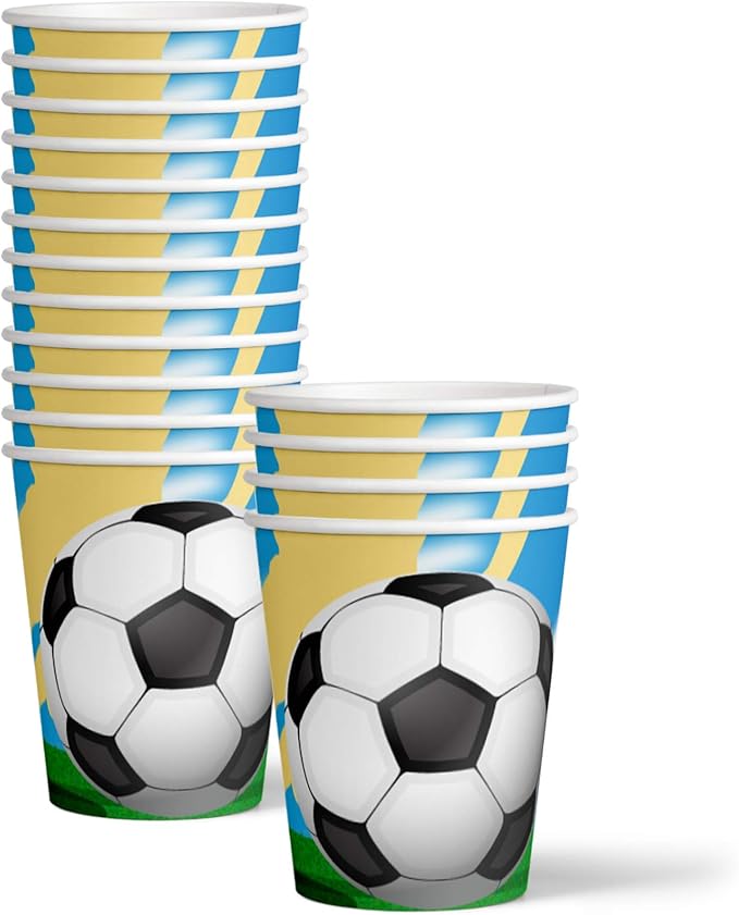 Soccer Sports Birthday Party Supplies Set Plates Napkins Cups Tableware Kit for 16