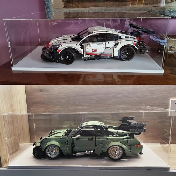 Thickened 3MM Clear Acrylic Display Case for LEGO McLaren P1 42172 1/8 Scale Model Car for Ferrari SP3 42143 42156 42096 42115 42083 Collectibles Transparent Box Large, White Inside 23.6X11.8X7.9in