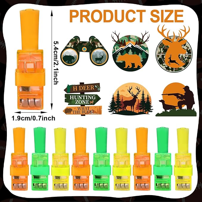 36Pcs Hunting LED Finger Lights Camo Hunting Party Favors Glow in the Dark Light Up Finger Lights Hunter Themed Toys Bulk for Kids Birthday Party Goodie Bag Stuffer Birthday Gifts Classroom Prize