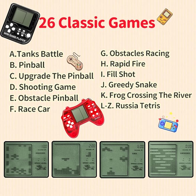 24Pcs Video Game Party Favors for Kids, Mini Gaming Party Favors Bulk Gifts Toys Goodie Bag Stuffers Return Gifts for Birthday Party for Boys and Girls