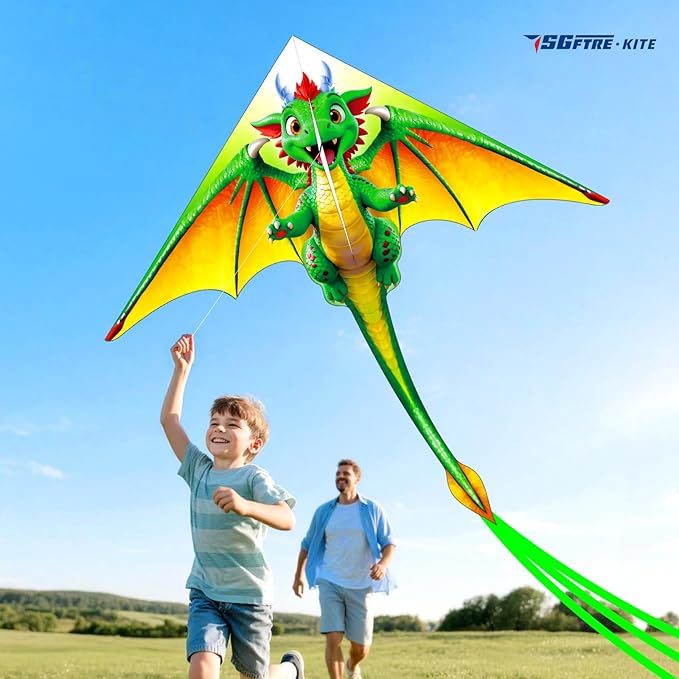 3 Piece Set Butterfly Delta Octopus Kites for Kids and Adults，Easy to Fly for Outdoor Adults Children Line Kite for Kids Toy (Green Dragon+ Delta+Octopus Blue, 3)