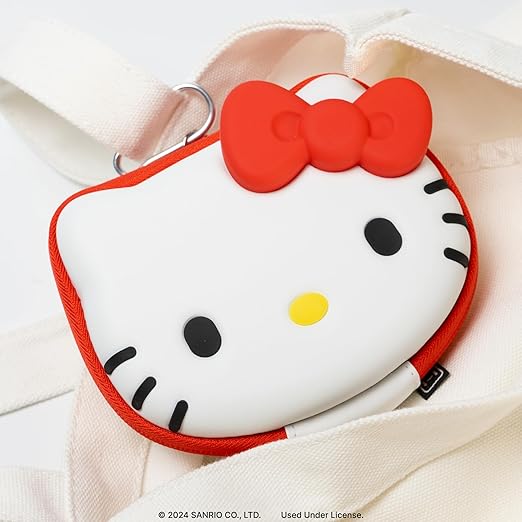 Hamee Hello Kitty Cartridge Case Compatible with Nintendo Switch Games – Portable Carrying Zip Case Storage Holder with 12 Slots, Holds 12-36 Games [Carabiner Included]