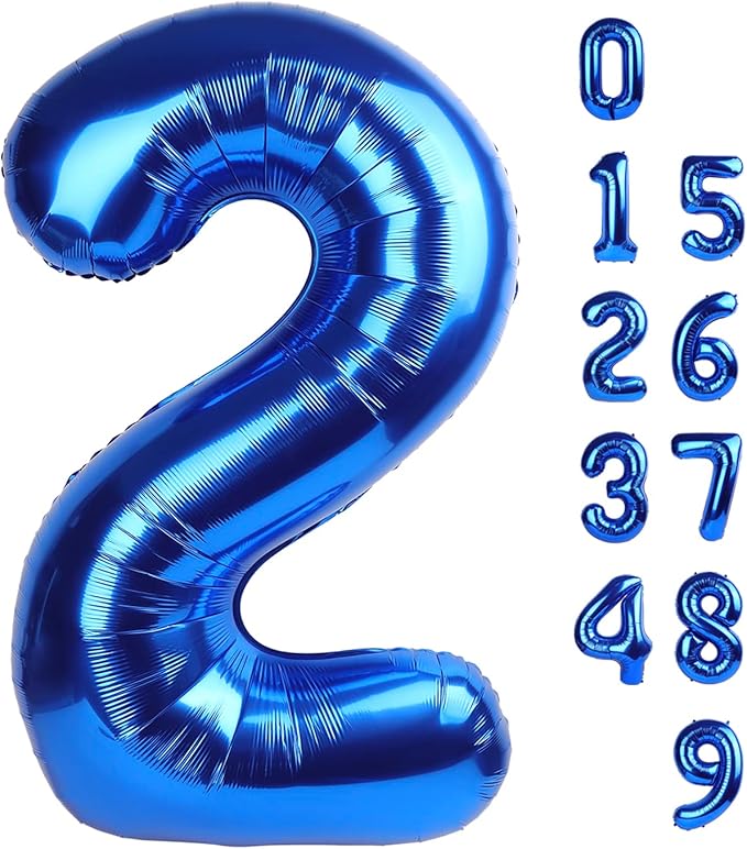 Numbers Balloon 40 Inch 2 Navy Blue Balloon Number Birthday Decorations, 2nd 12 21st Party Celebrations Decorations Graduations Baby