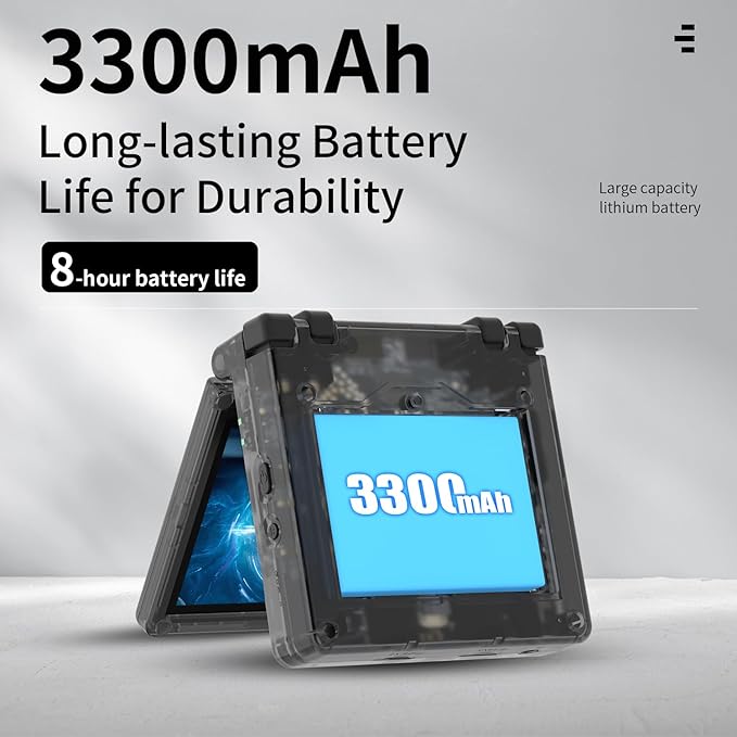 RG35XXSP FILP Retro Game Console,3.5 Inch IPS Screen 640x480,Built-in 64GB+128GB TF Card,with 3300mAh Battery Linux System Classic Consoles,Support HD and TV Output Casual Game Console(Black)