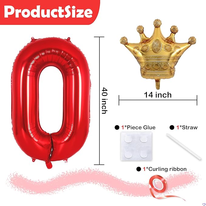 Black Crown Number Balloon (Number 60)