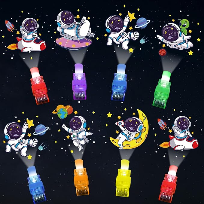 36Pcs Outer Space LED Finger Lights Space Party Favors Glow in the Dark Light Up Finger Lights Galaxy Themed Toys Bulk for Astronaut Birthday Party Goodie Bag Stuffer Birthday Gifts Classroom Prize