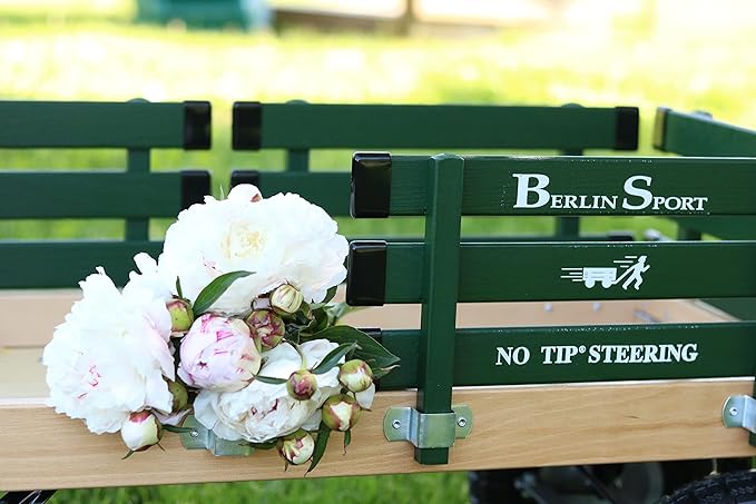 Berlin Flyer Sport Kid's Wagon - Model F410 - Amish Made in Ohio, USA - 10" No-Flat Tires (Hunter Green)