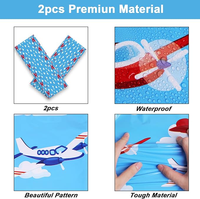 98 pieces Airplane Birthday Party Decorations Supplies Airplane Party Plates and Napkins Plane Theme Paper Tableware Set Tablecloth Baby Shower for 24 Guests 1st Birthday Helicopter Favors for Kids