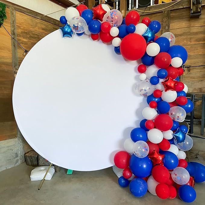 Blue Red White Balloons, 12 Inch Dark Blue Matt Red and Ivory Latex Helium Balloon for Baseball Cartoon Birthdays Labor Patriotic Theme 4th of July Decorations Independence Day Party Decorations