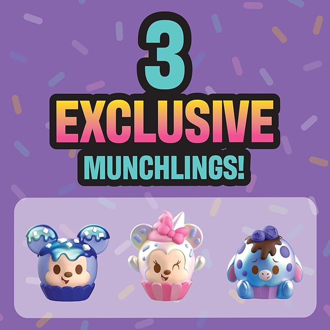 Disney Munchlings Mini Munch Bakery, 25-Piece Color Change Figure Playset, 1-inch Collectible Scented Figurines, Kids Toys for Ages 3 Up by Just Play
