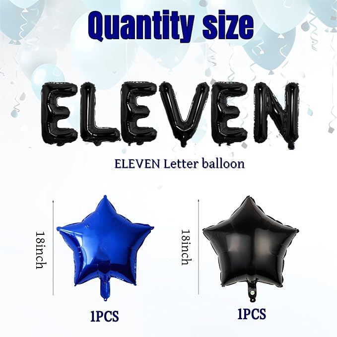 15pcs Video Game Themed Party Decorations, Number 11th Boys Birthday Party Supplies, Navy Blue Video Game Controller Mylar Foil Balloon, Video Game Party Decoration Supplies
